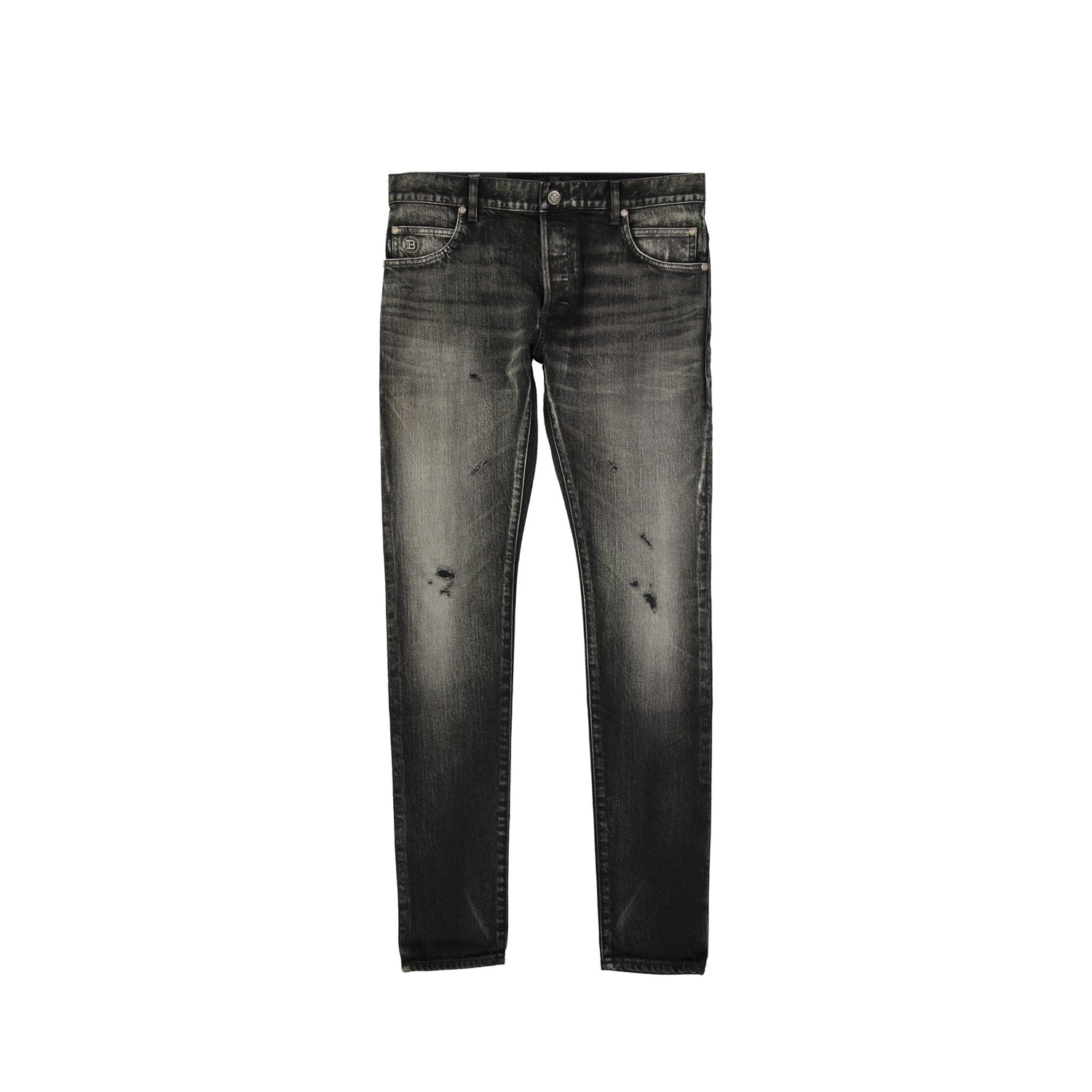 Pierre Balmain Laced Denim Slim-Fit Moto Jeans - Mens, Black, 33 | eBay